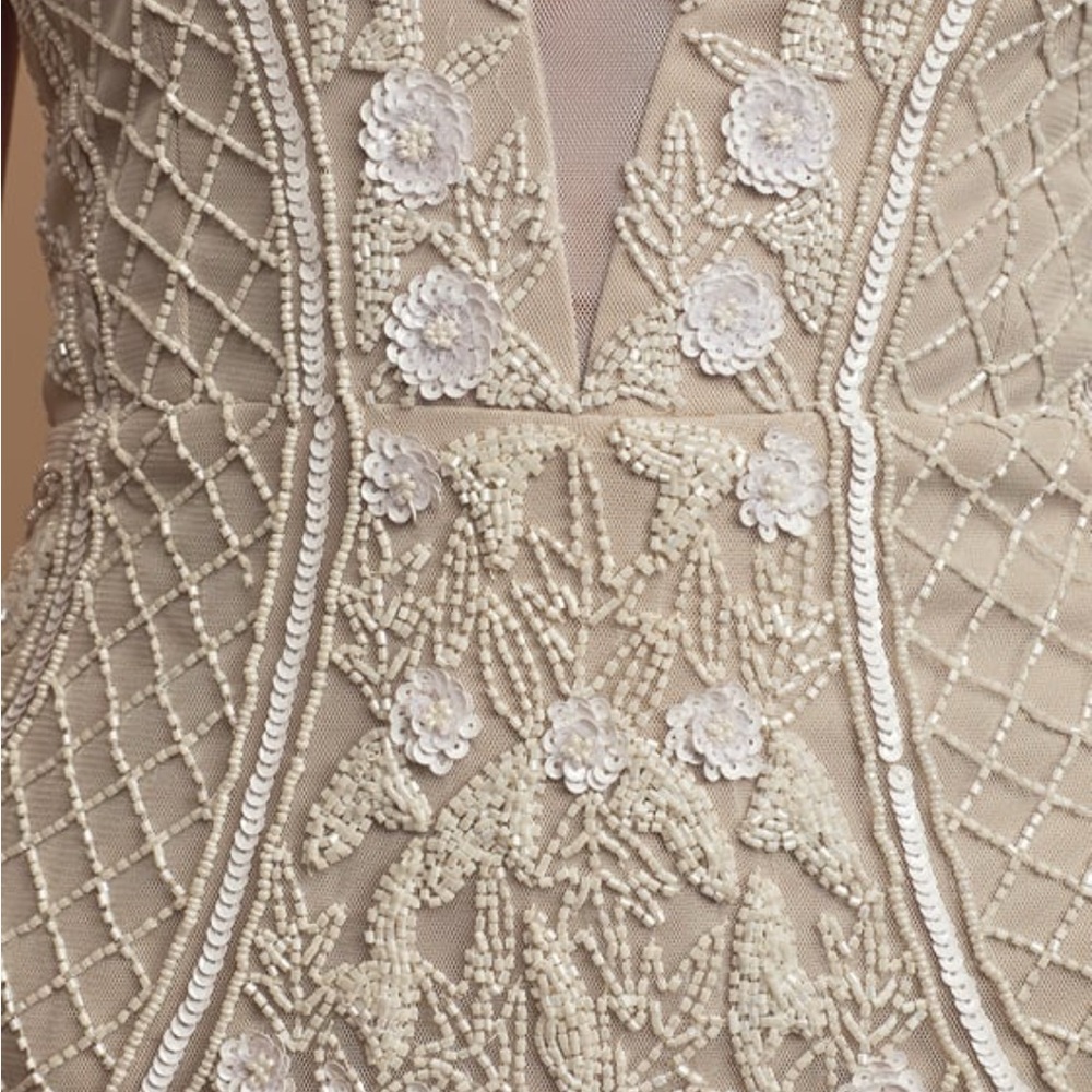 Elegant Cream Beaded Evening or Wedding - Picture 6 of 13